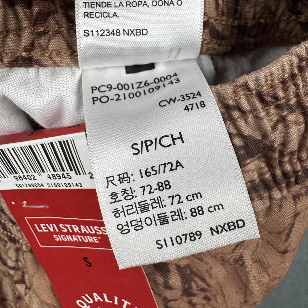 Levi Strauss Signature Cargo Shorts Mens Small Brown Camo Print 9in Inseam NEW - Picture 6 of 9